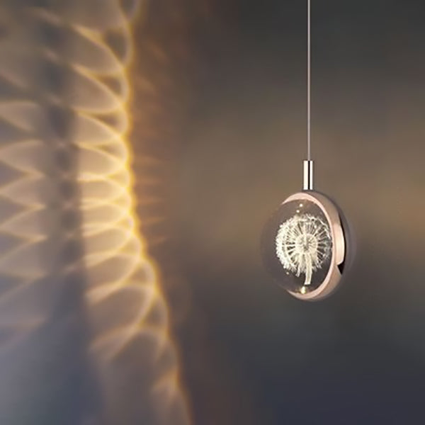 Minimalist Crystal Ball LED Pendant