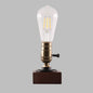 Contemporary Retro Square Base Elliptical Bulb Aluminium Copper Walnut 1-Light Table Lamp For Bedside