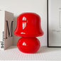 French Cream Handmade Glass Mushroom 1-Light Table Lamp