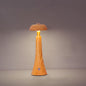 Contemporary Nordic Creative Solid Wood Mushroom LED Table Lamp For Bedroom