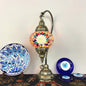 Traditional Vintage Handmade Stained Glass Metal Jar Swan 1-Light Table Lamp for Living Room