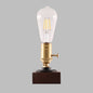 Contemporary Retro Square Base Elliptical Bulb Aluminium Copper Walnut 1-Light Table Lamp For Bedside