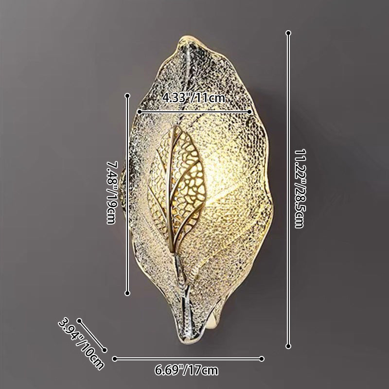 Luxury Leaf Glass 1/3/5-Light Wall Sconce Lamp