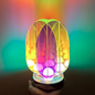 Modern Minimalist Clear Dazzle Acrylic Iron USB Geometry LED Art Decoration Table Lamp For Bedroom