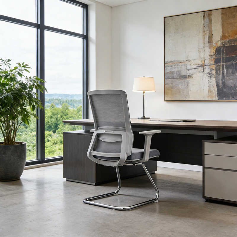 Gray Mesh Visitor Chair