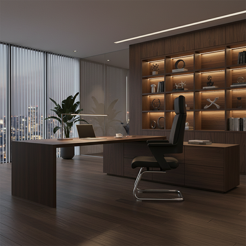 Executive High-Back Leather Office Chair