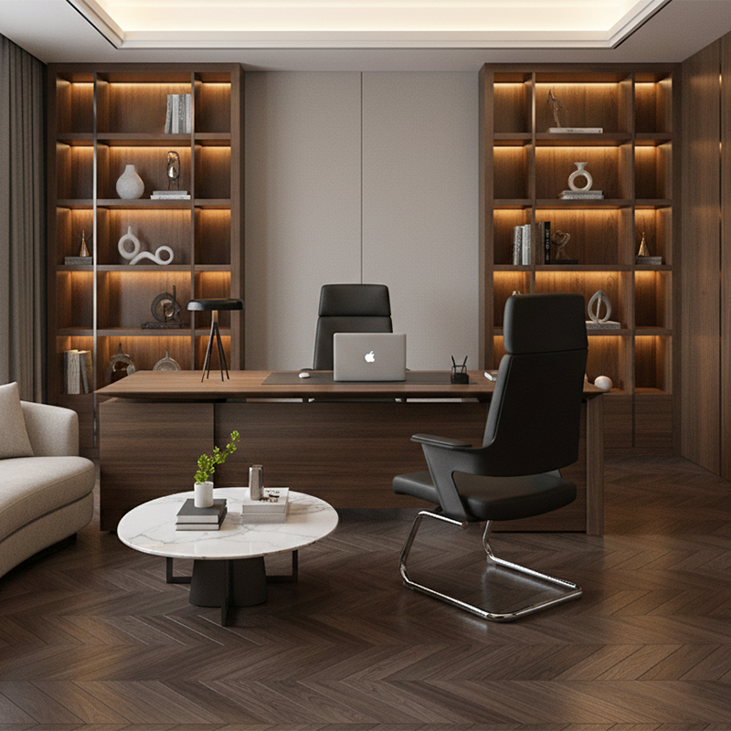 Executive High-Back Leather Office Chair