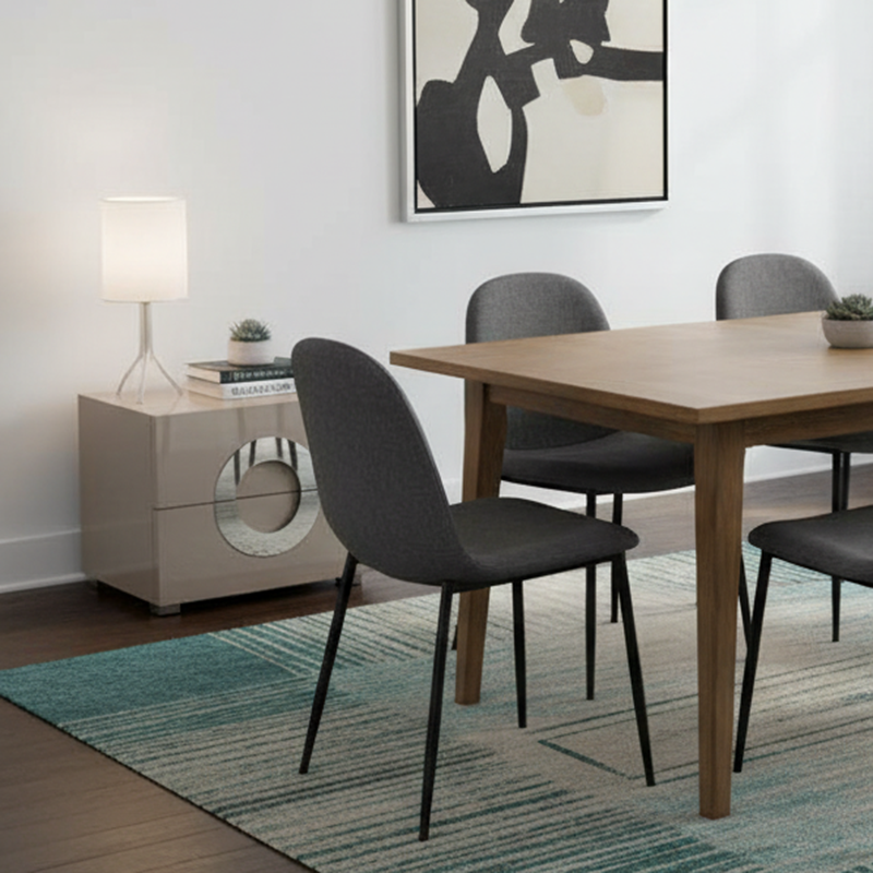 High-Gloss Round Nightstand
