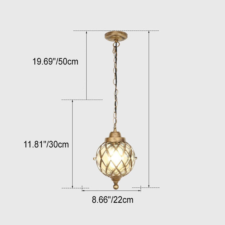 Outdoor Waterproof Glass Globe Pendant