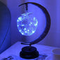Modern Decorative Moon Orb Stars Iron Plastic Rattan Battery USB Table Lamp