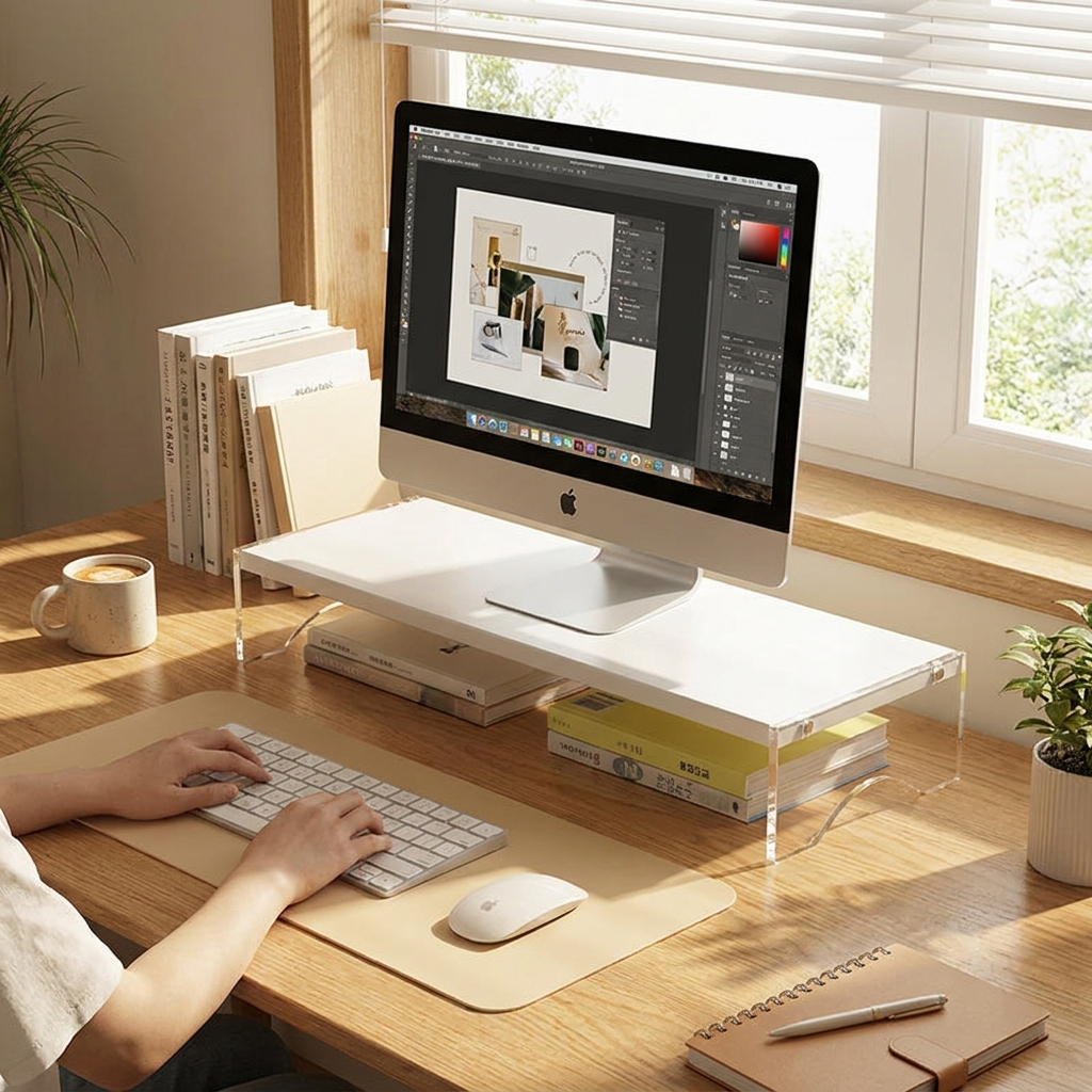 Acrylic desktop shelf lifestyle