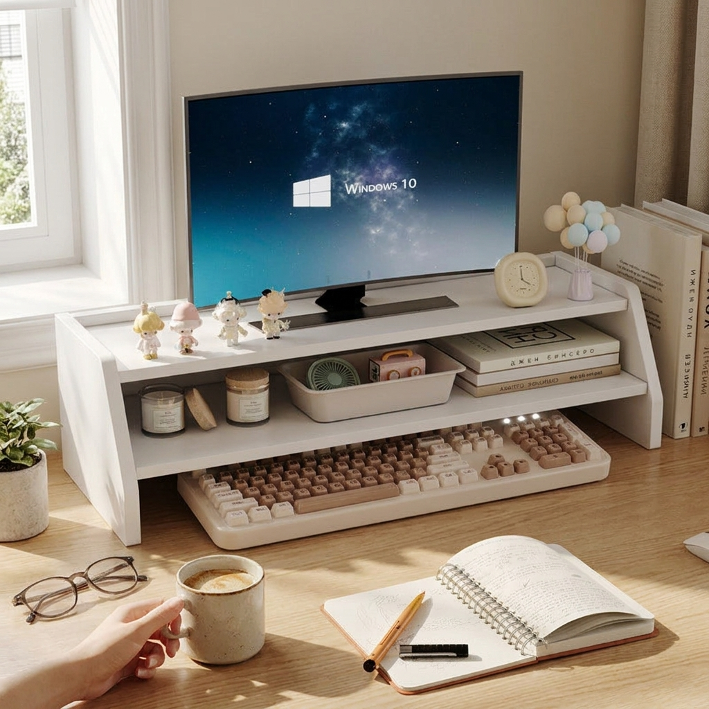 Storage shelf with drawer lifestyle