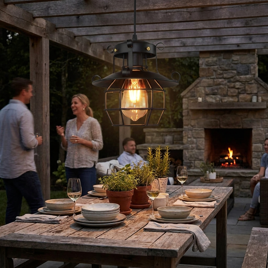 Iron cage pendant light lifestyle