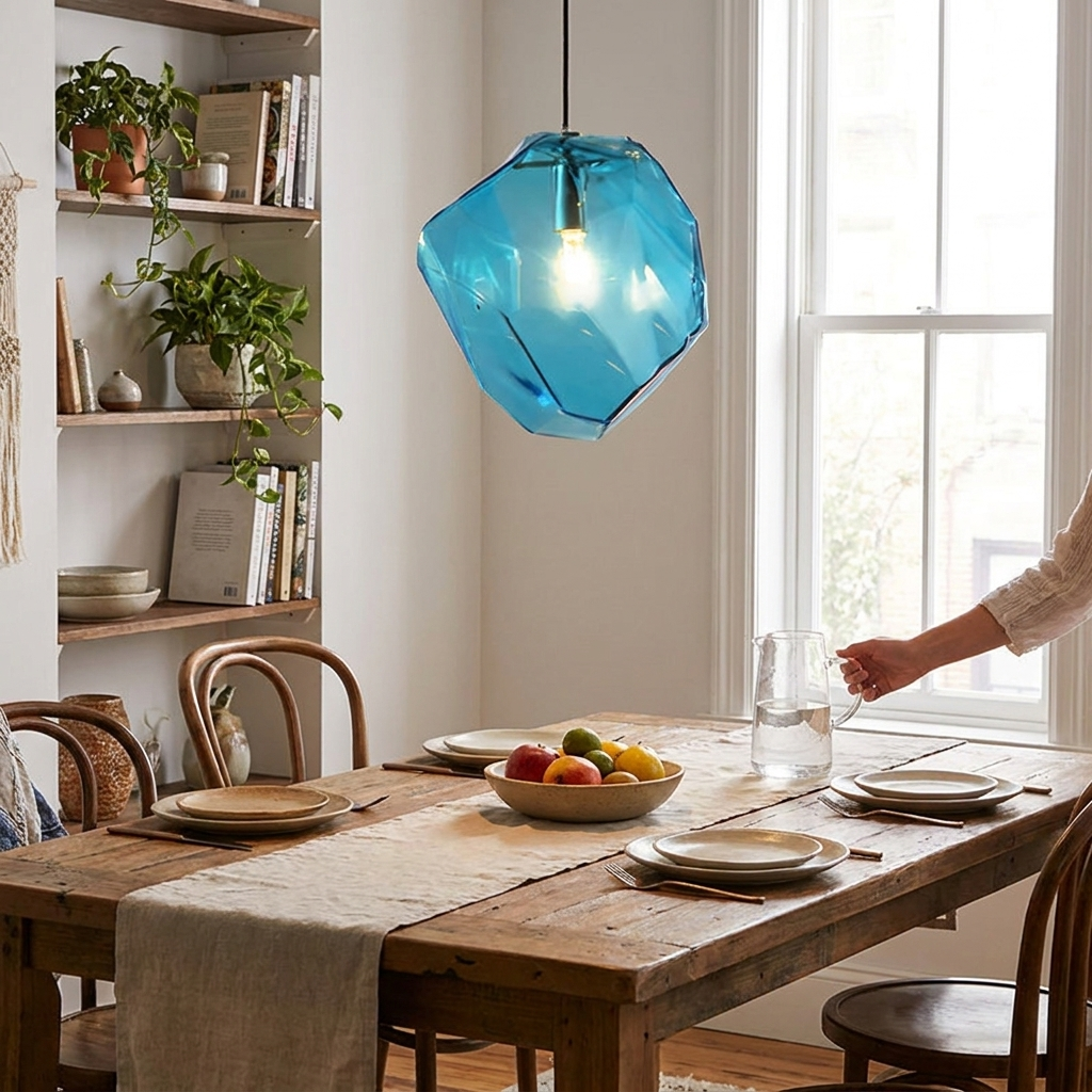 Stone shape pendant light lifestyle