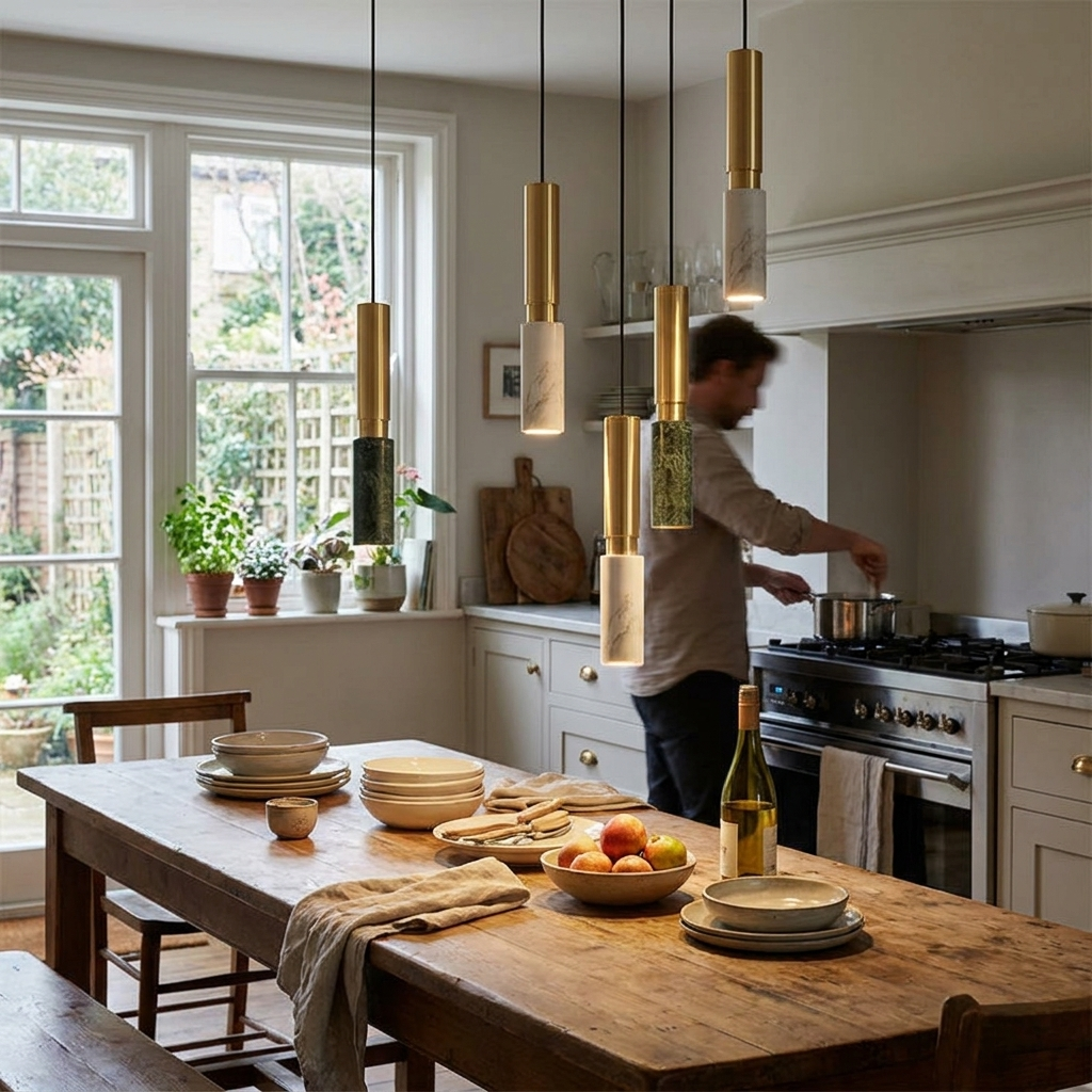 Terrazzo column pendant lifestyle