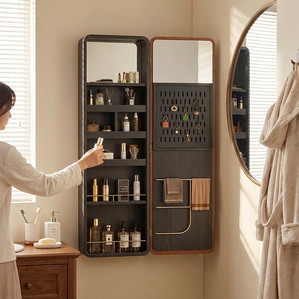 French Full-Length Mirror Cabinet
