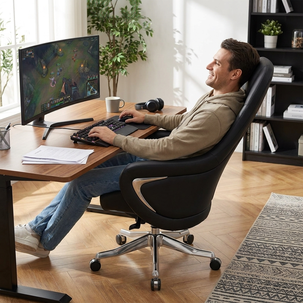 Ergonomic Faux Leather Executive Office Chair