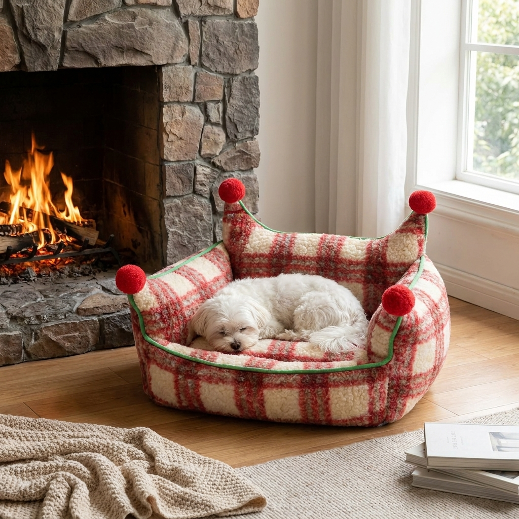 Short Velvet Cat Bed