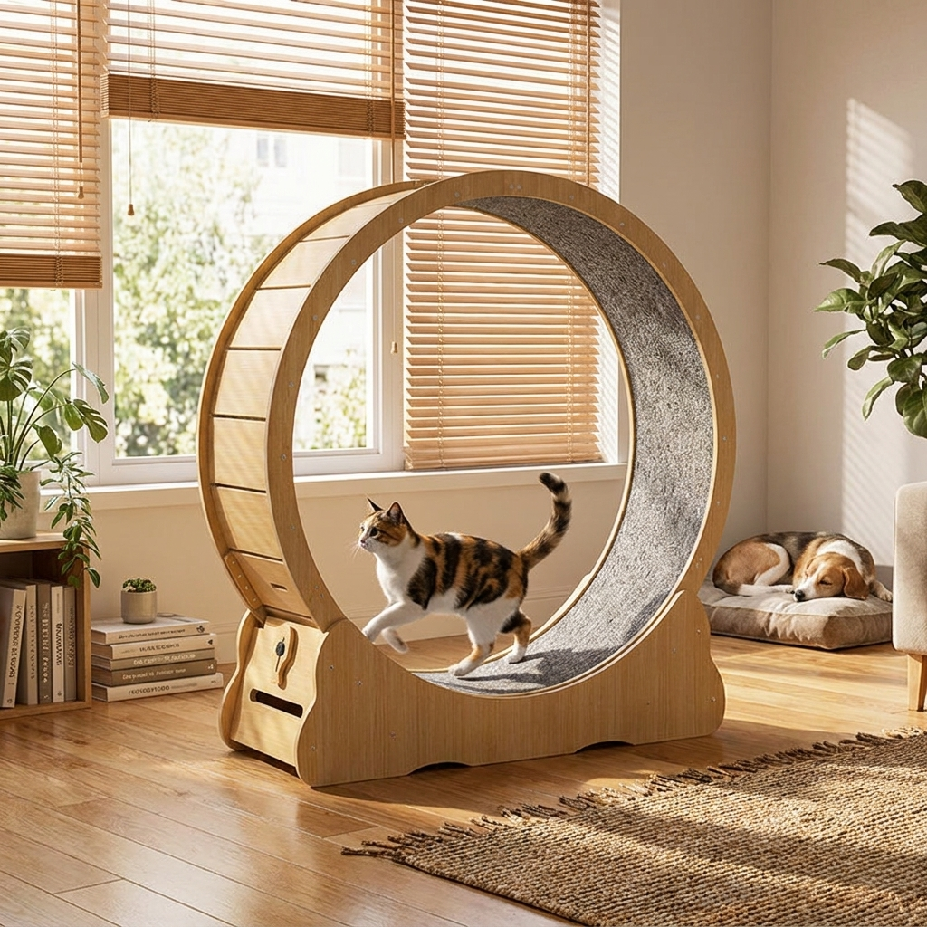 Round Cat Treadmill Scratch Board
