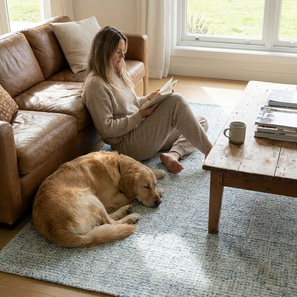 Nordic Handwoven Wool Blend Area Rug