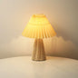 Vintage Pleated Fabric Tapered Base 1-Light Table Lamp